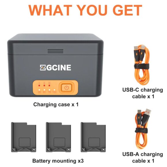Sealed! ZGCINE PS-G10 GoPro Charging Case 10/9/8/7/6/5 Battery 3 Charging Slots - Picture 6 of 11
